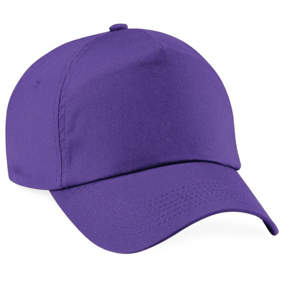 Beechfield Unisex Plain Original 5 Panel Baseball Cap / Purple